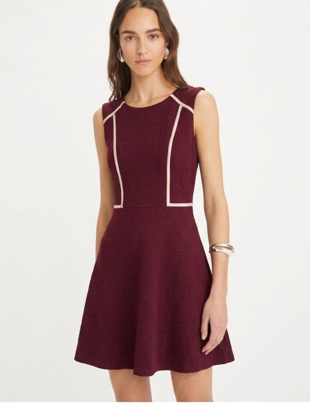 THML Burgundy red Panel Sleeveless Sheath A-Line Mini Dress size Small